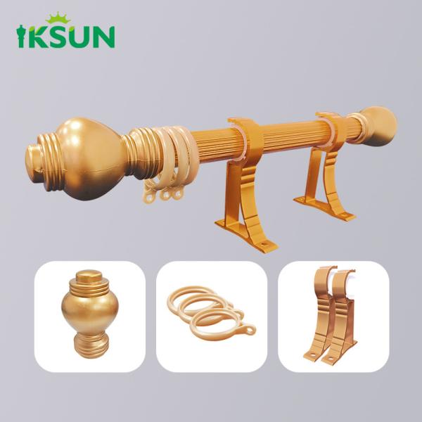 Manufacturer Luxury Window Accessories Decorative Metal Curtain Poles Pipe Window Aluminum Curtain Rod