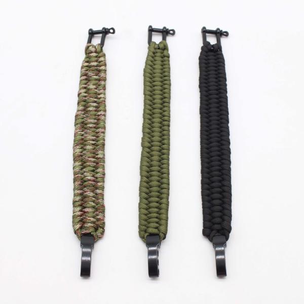 Outdoor Paracord Survival Bracelet with Adjustable Metal Button and Polyester Material