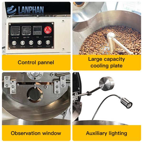 Small Baking Equipment 2kg Coffee Bean Roaster Electric / Gas Coffee Bean Roaster