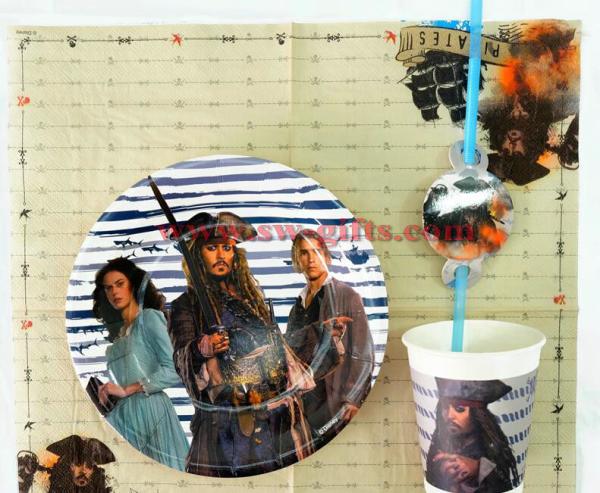 Pirates of the Caribbean Kids Birthday Party Decoration Set Party Supplies Baby Birthday Party Pack event party supplies