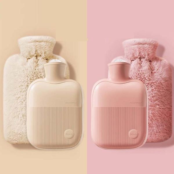 Rubber Hot Water Bottle With Soft Cover , 2L 1L Hot Water Bag For Cramps Pain Relief