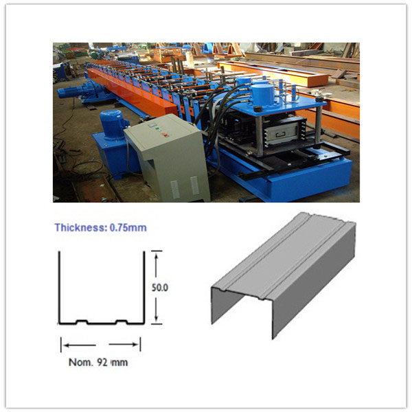 Velocidad 0 - el perno prisionero y la pista ligeros del canal C U del metal 15m/min ruedan formando la máquina para hacer el braguero de la estructura de acero