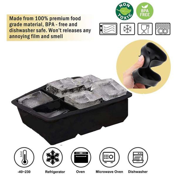 Square Ice Cube Trays Set BPA Free Reusable Mold for Whiskey Cocktails Bourbon Sample