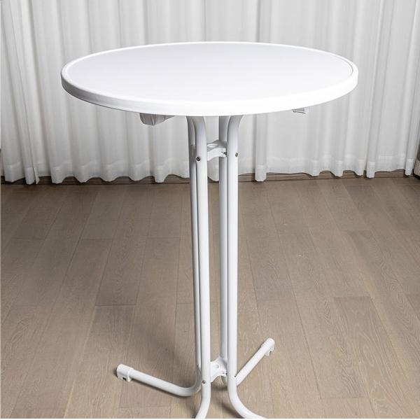 Modern Design White Steel Metal Round Bar Table for Outdoor Bistro Patio Dinning