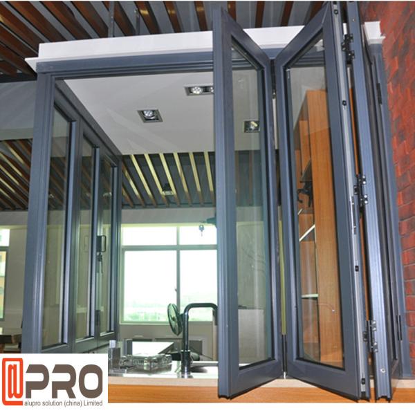 aluminum framed double glazed High Quality Aluminum Glass Bifold Window folding vertical folding window folding sliding