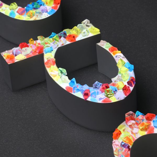 Custom 3D Diamond LED Letter Sign Crystal LED Alphabet Sign for Decoration