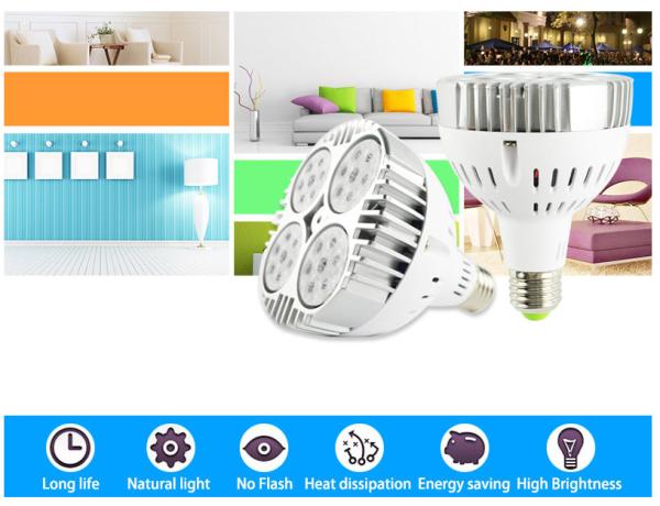 35W LED Spotlight RGB led par Lampara for Home Lighting SMD 2835 Super Bright Lampara E27