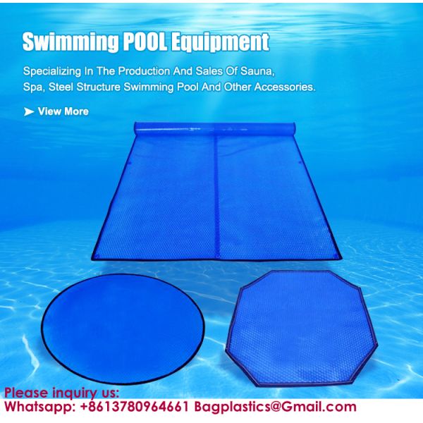 Solar Pool Cover, Pool Bubble Cover, 600 Micron Pools Solar Blanket With Dual Heat-Locking Air Layer For Pools, Daytime Heat Absorption, Nighttime Heat Retention, Blue & Silver, Cuttable