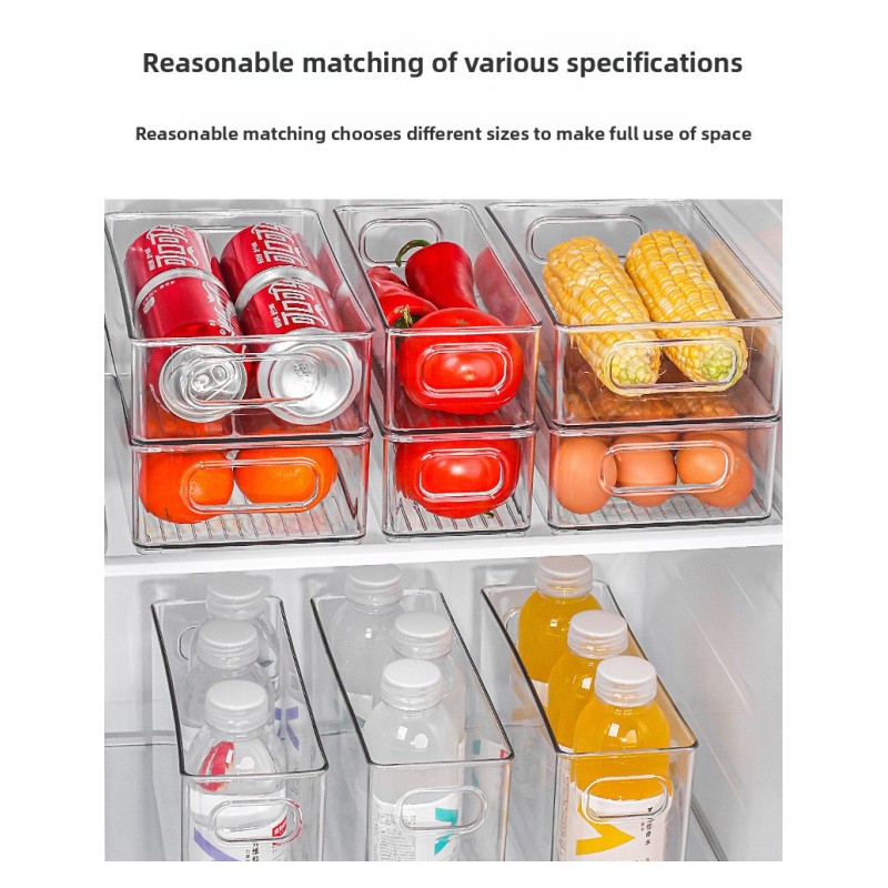 Hot Selling Modern Design Plastic Kitchen Drawer Refrigerator Organizer Food Storage Container with Handle
