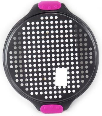 Fashionable Design Black Carbon Steel Pizza Crisper Baking Pan baking tray for for bakeware