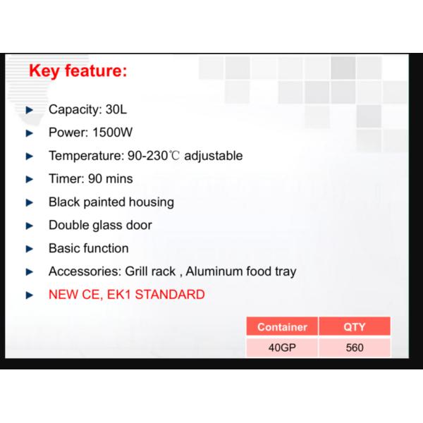 ROHS Stainless Steel Microwave Oven , 28L 30L Commercial Electric Baking Oven