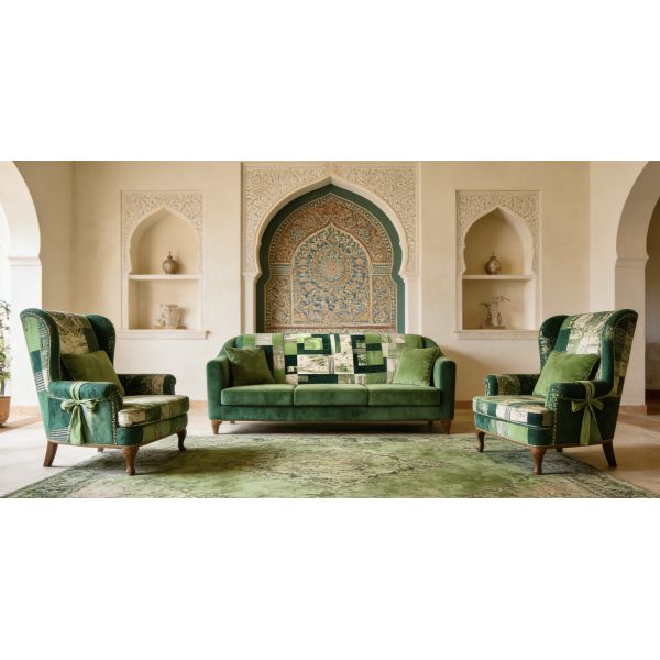 Desert Bedouin Style Geometric Patchwork Print Sofa Fabric