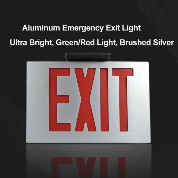 Brush Silver Aluminum LED Emergency 3.8W Fire Exit Sign Lights