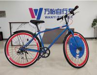 Vélo de course routière en acier à haute teneur en carbone 700c avec pneu pneumatique 6 vitesses