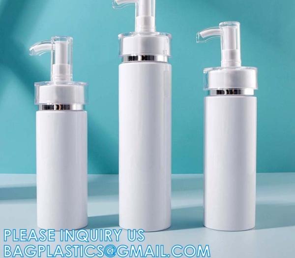 Shampoo Pump Bottle, Luxury Silver Cosmetic Packaging Face Cream Serum Essence Lotion Dispenser Pump Bottle