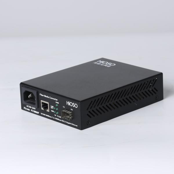 Hioso SFP Gigabit Fiber Media Converter Long Distance Transmission Optical Transceiver