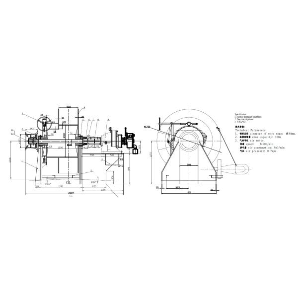 Корабль барабанчика хранения 50KN ETA буксируя оборудование