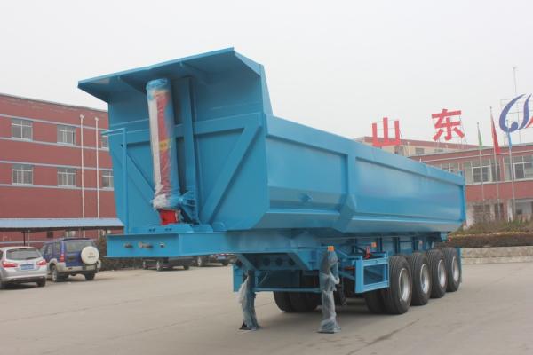 30T-60T Suspensión mecánica auto descarga camión de descarga semi remolque para transportar grava