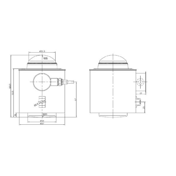 Celular de carga de 20 toneladas Pr6221 Celular de carga a escala de camión con acero inoxidable