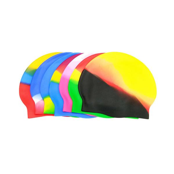 Solid Long Hair Earmuffs Waterproof Swim Cap Reversible For Adults Kids