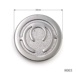 25mm Matte Black Customized Metal Circle Logo Plate With Prongs For Bag Manufacture