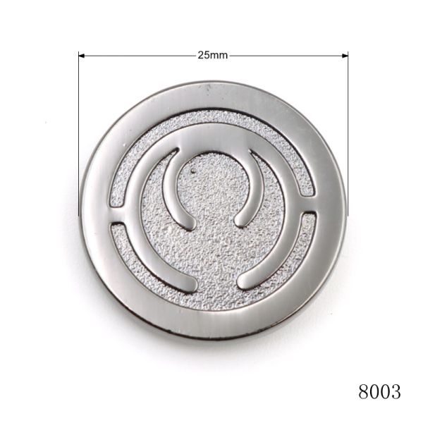 25mm Matte Black Customized Metal Circle Logo Plate With Prongs For Bag Manufacture