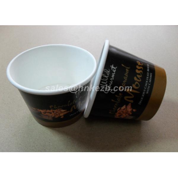 Double PE Ice Cream Paper Cups , 6oz Custom Printed Ice Cream Containers