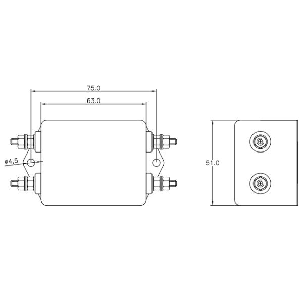 Течение 1а до 50а фильтра Эми одиночной фазы низкого прохода расклассифицированное для электронных устройств