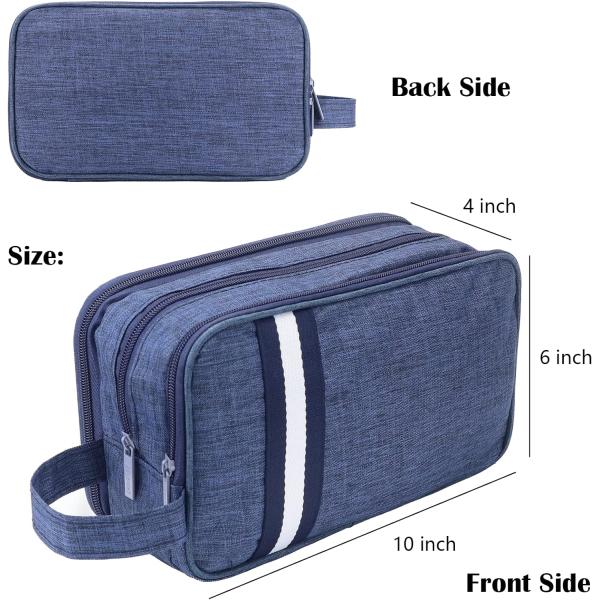 Navy Blue Water-resistant Toiletry Organizer Dopp Kit Travel Bag for Traveling Accessories Toiletries