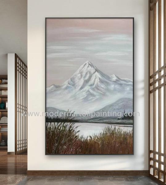 Handpainted Mountains Oil Painting Modern Landscape Canvas With Romantic Brushstrok