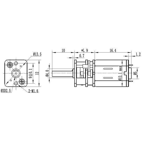 Высокоскоростной мотор 15000RPM шестерни DC почистил мотор щеткой коробки передач N20 с 2:1 GB12 к коэффициенту шестерни 1000:1
