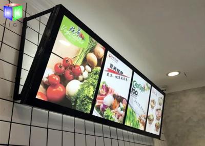 Fast Food LED Menu Board , Wall Mounted Slim A2 Light Box Menu Boards Aluminum Frame
