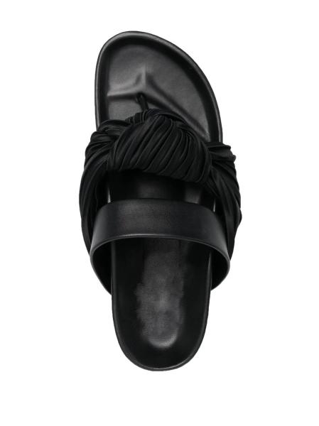 Size 38 24cm Womens Soft Bottom Slippers Knotted Flat Leather Slip On Sandals