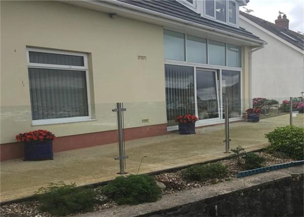 Frosted Tempered Stainless Steel Glass Railing With Satin / Mirror Finish
