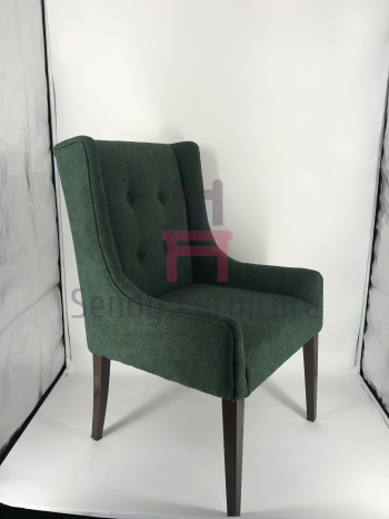 Tufted Metal Frame Restaurant Dining Room Chairs Velvet Upholstery For Hotel