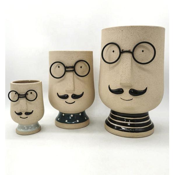 14 дюймов 10 дюймов 12 дюймов Керамический цветочный горшок Красивый Инстаграм 3D Уникальная мужская форма