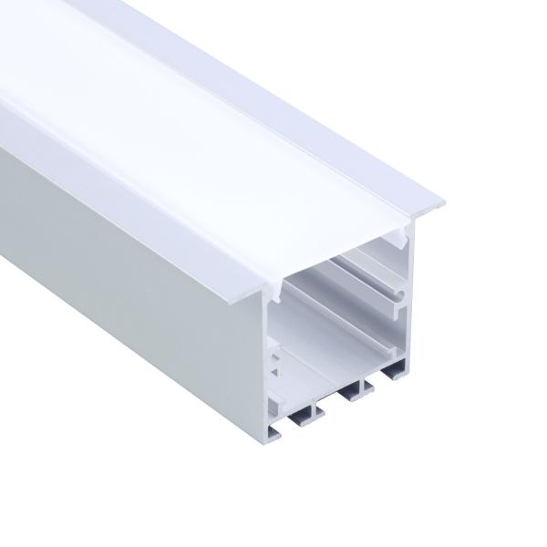 Silver Aluminum Recessed Suspended Led Extrusion Profile U Shape
