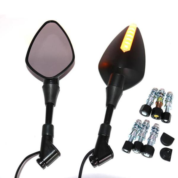 Customizable Logo Rearview Mirror Turn Signal Light for Black Motorcycle LED Sale
