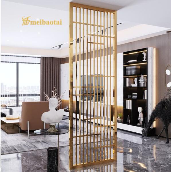 201 Stainless Steel Room Divider with 30mm Thickness and Golden Hairline Finish for Modern Spaces