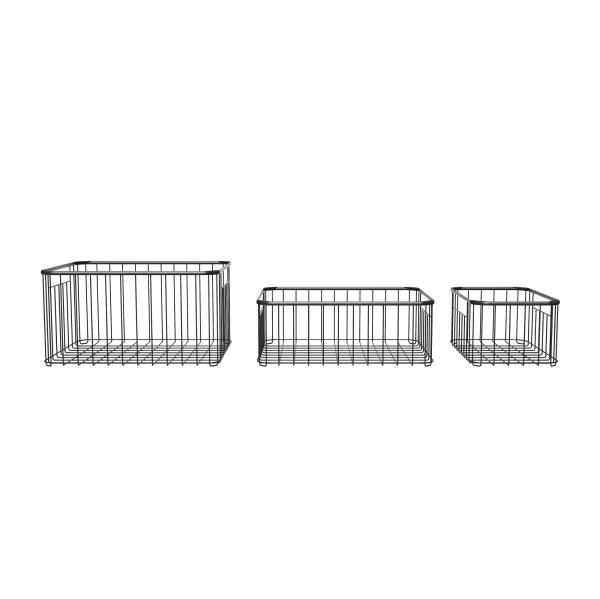 Household Storage Baskets Organizer Containers For Home Cabinet Pantry Closet Kitchen Fridge Fruit Makeup Metal Wire Basket