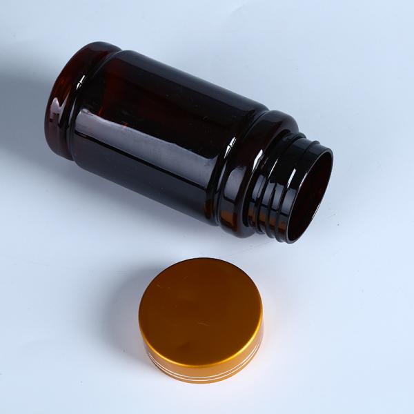 Pharmaceutical Packaging Tablet Medicine Bottle with Tamper-Proof Cap Label BPA Free Empty PetBrown Plastic Pill Bottle Seal