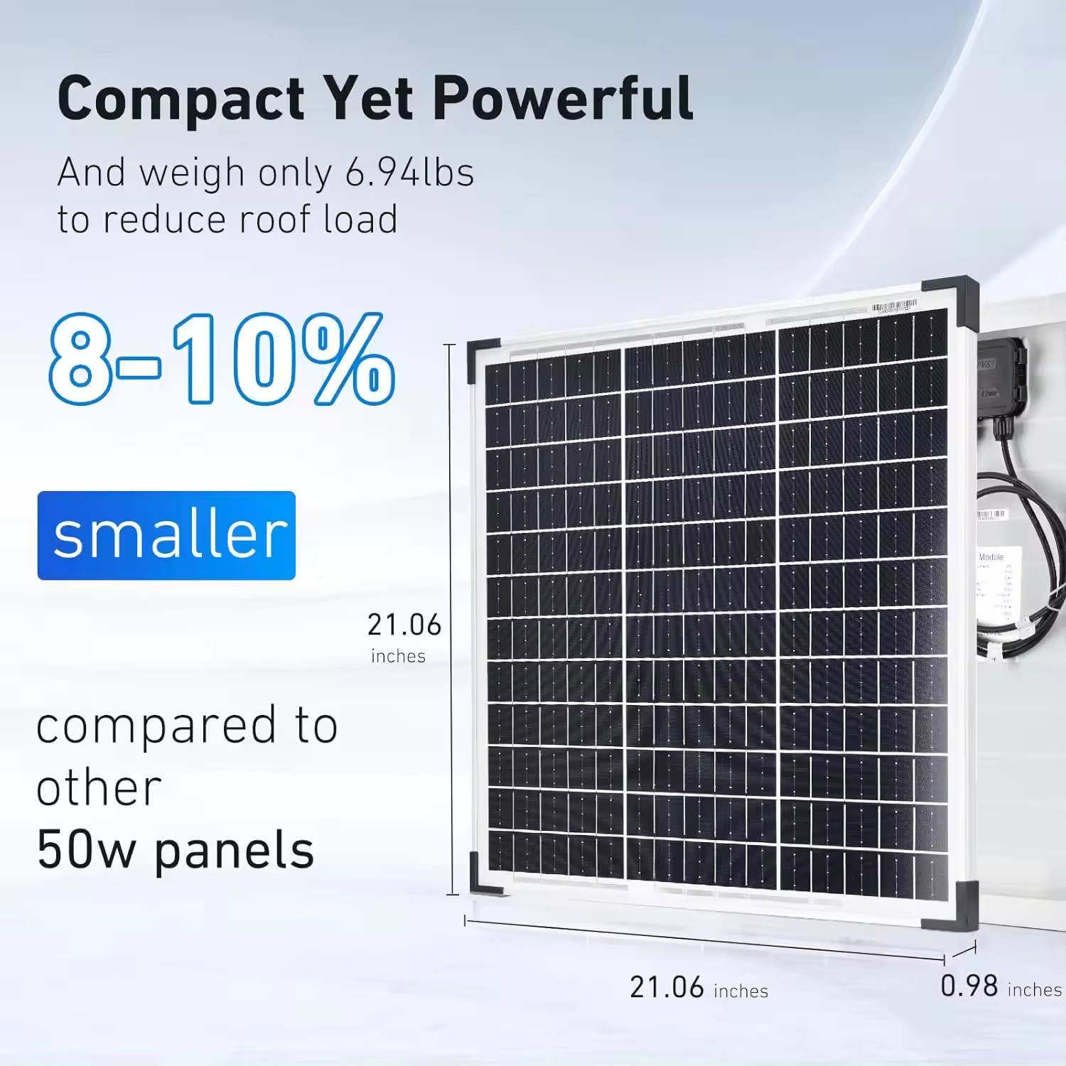 50w 60w Монокристаллические PV панели Солнечные батареи Серебряная рама Бифициальное прозрачное стекло Для сильного ветра Снежный суровый климат