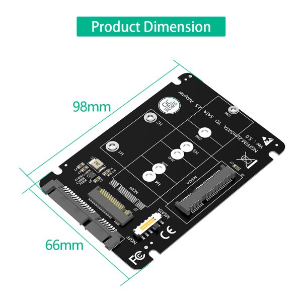 Top Quality NGFF(M.2) Key B /MSATA to SATA 2.5 Adapter 2-in-1 Combines M.2 NGFF Key B & MSATA SSD with SATA3 Adapter.