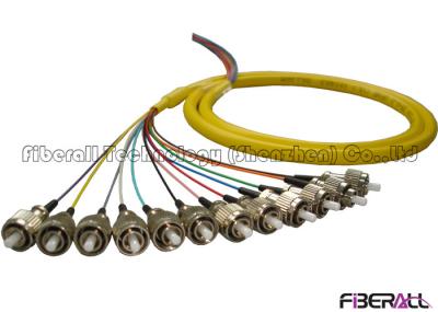 Breakout Bundle Fiber Optic Pigtail With 12 Colors 0.9mm Loose Tube FC Single Mode