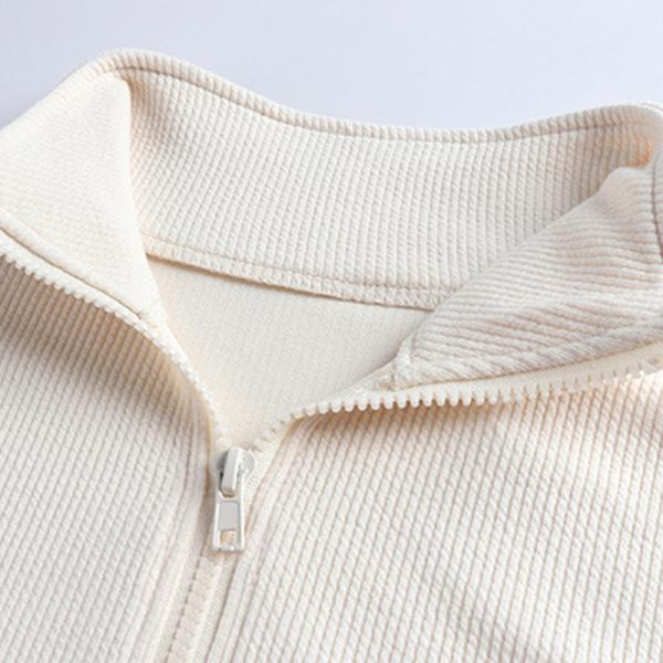 100% Cotton Spring Autumn Female Sports Clothes Stand Up Collar Hoodie