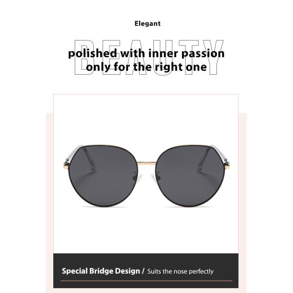 Protección ULTRAVIOLETA alrededor del tipo simple OEM de las mujeres de las gafas de sol del metal