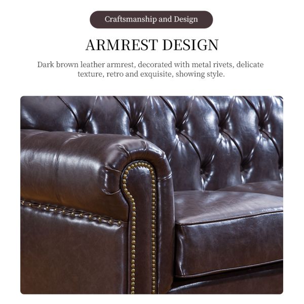 Nidea #8945 American Genuine Leather Sofa Set Sponge Filled Luxury Furniture for Hotel and Villa Living Room