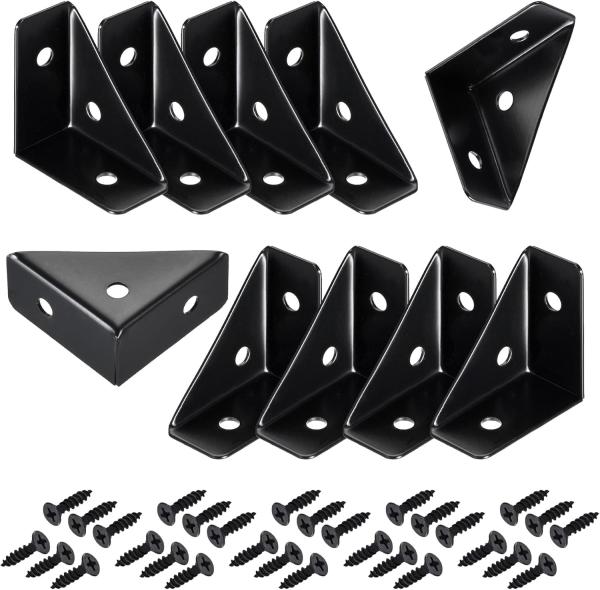 Metal Corner Brace Angle Brackets 10Pcs 38mm X 38mm Triangle Shelf Bracket For Wood