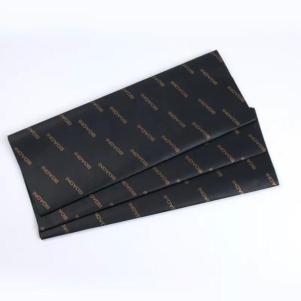 Lenço de papel de embrulho de papel de presente preto de feliz aniversário de Natal logotipo personalizado para roupas de sapato