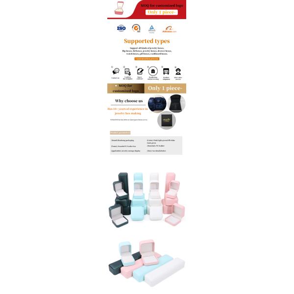 Multi-Color Convex-Roof PU Leather Jewelry Storage Box Package for Ring Pendant